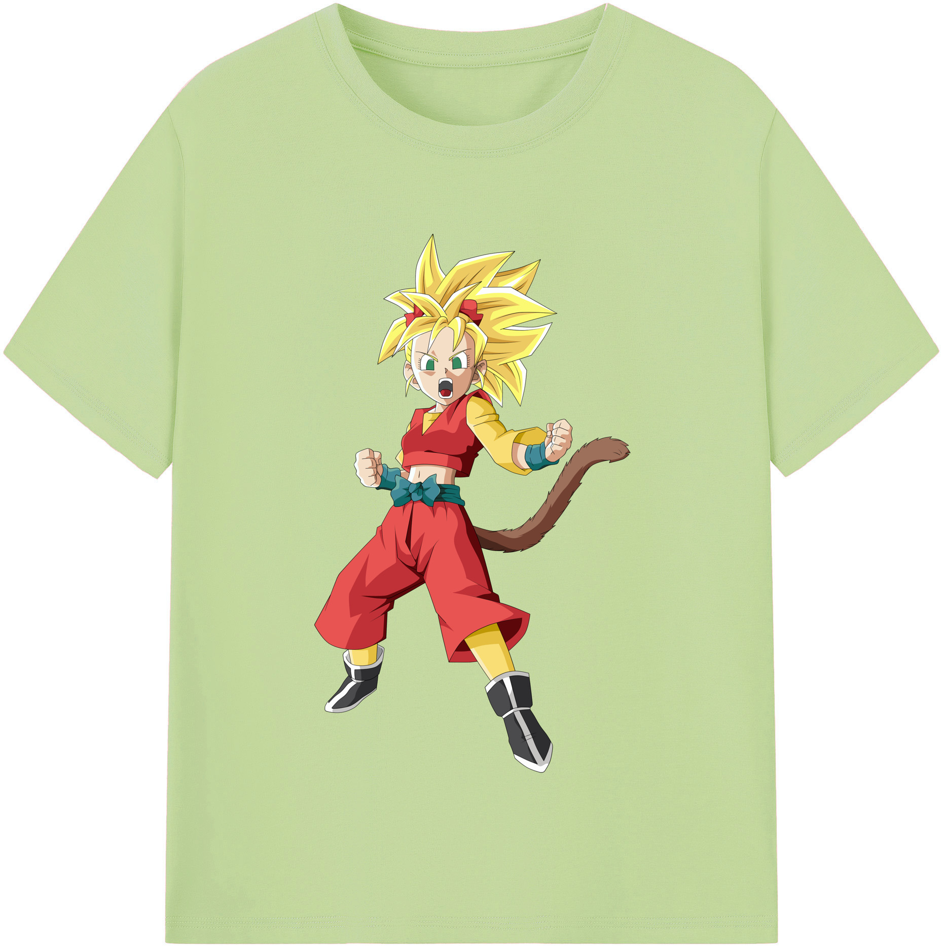 （画像用） ドラゴンボール カリフラ DRAGON BALL Caulifla 綿100％半袖Tシャツ（フロントプリント）